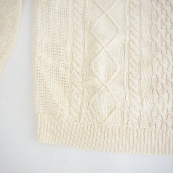 Vintage Claybrooke Cream Cable Knit Sweater Old Money Preppycore Winter XL - Picture 6 of 9